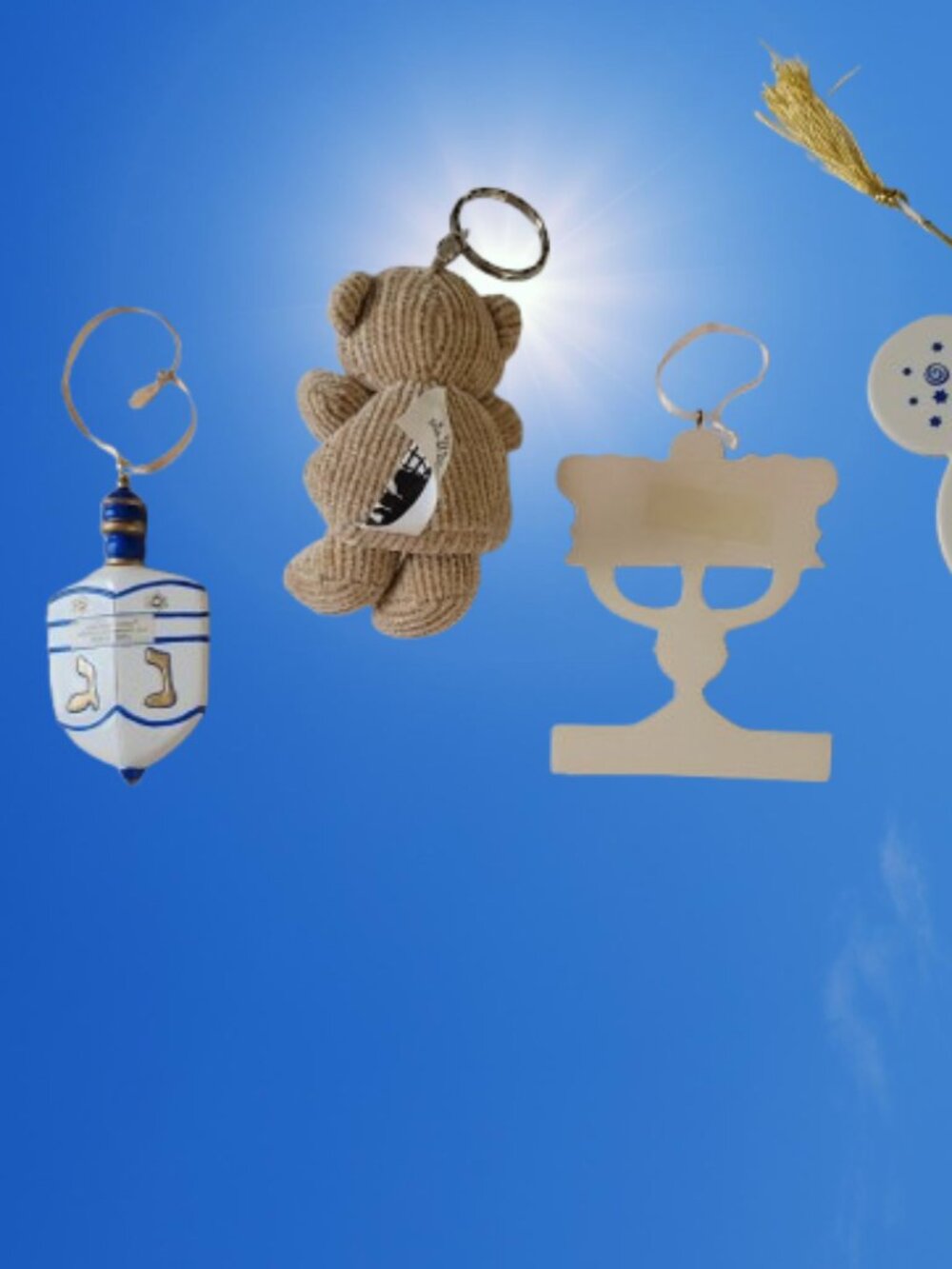 Hanukkah Embroidered Kitchen Towel  3 Hanukkah Ornaments & Keychain - Picture 8 of 13